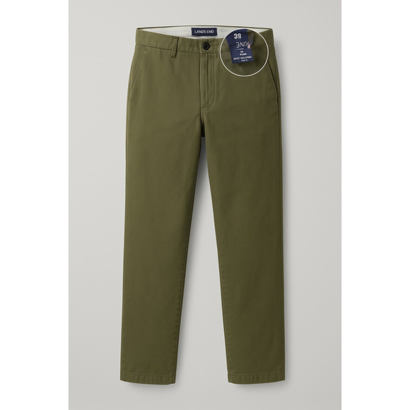 Men's Lands' End Chinos Size 38 Green - Picture 1 of 6